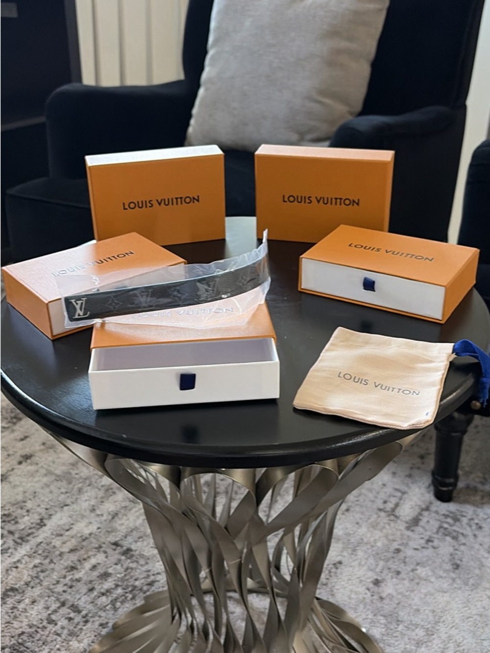 Louis Vuitton Orange Box Set with Dust Bag and Ribbon